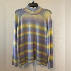 Workshop Republic Clothing Multicolor Striped Turtleneck Sweater Size Medium NWT